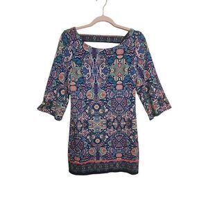 Laundry by Shelli Segal vibrant lined dress with cutout back size xs